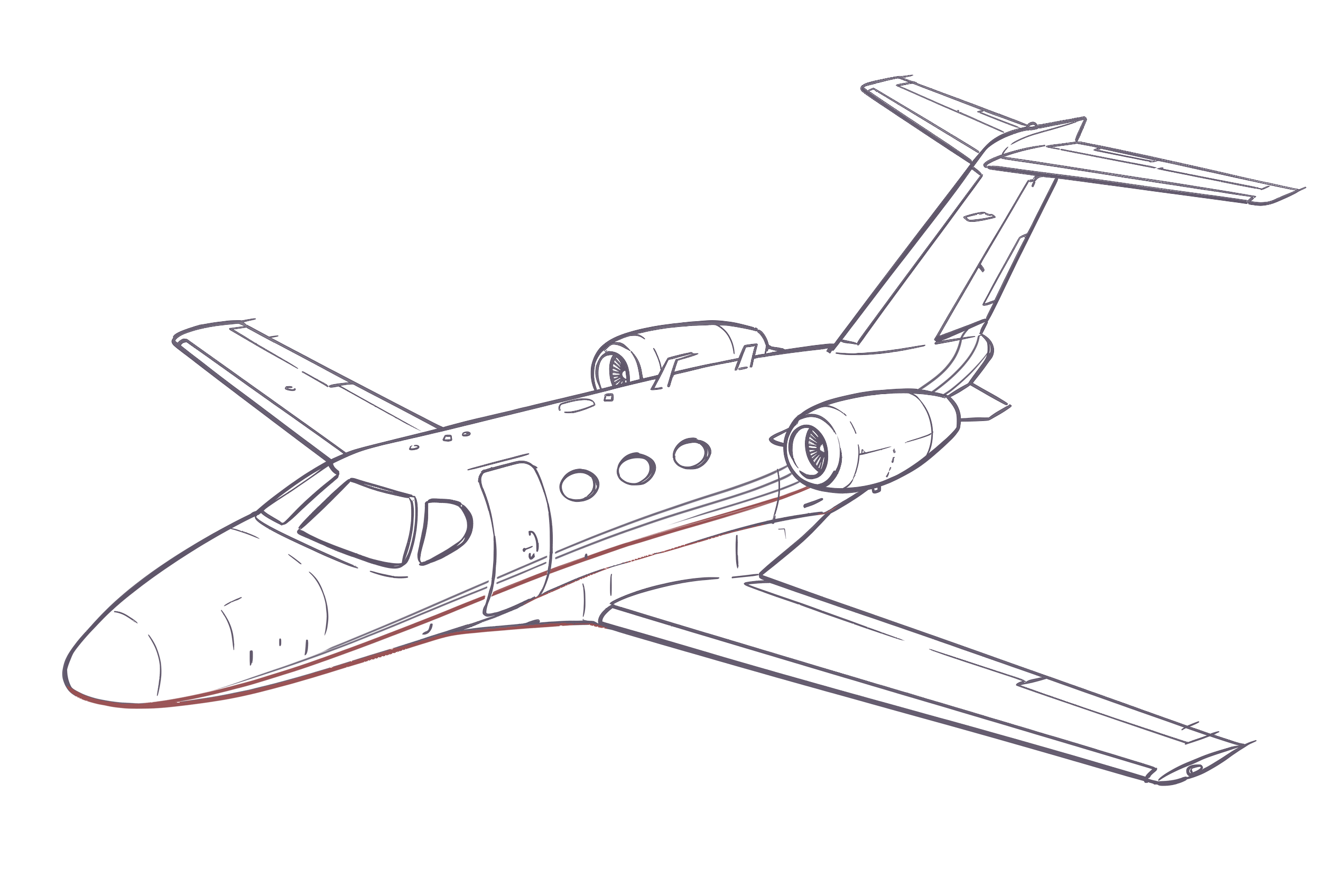Citation Mustang line illustration, representative of Citation 500